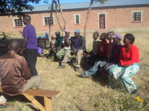 Sometimes Nkhanga Library Community meetings are held behind the Library