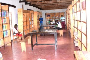 Nkhanga Patrons Using the Library. December 2015.